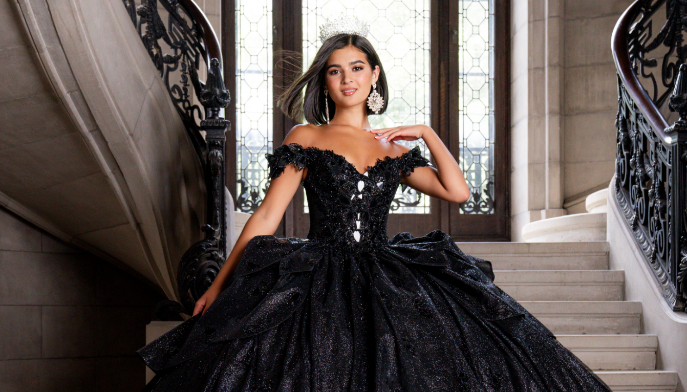 black sweater dress macys Embroidered Mexican Quinceanera Dress main image 1
