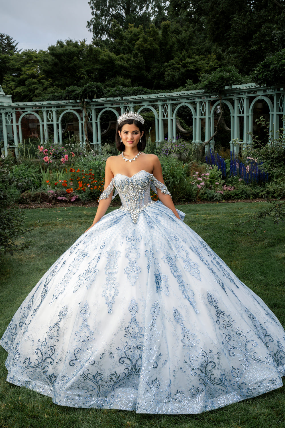 Quinceaera Dress with Bow | Jeweled Quinceaera Dress Quinceaera Dress with Bow | Jeweled Quinceaera Dress