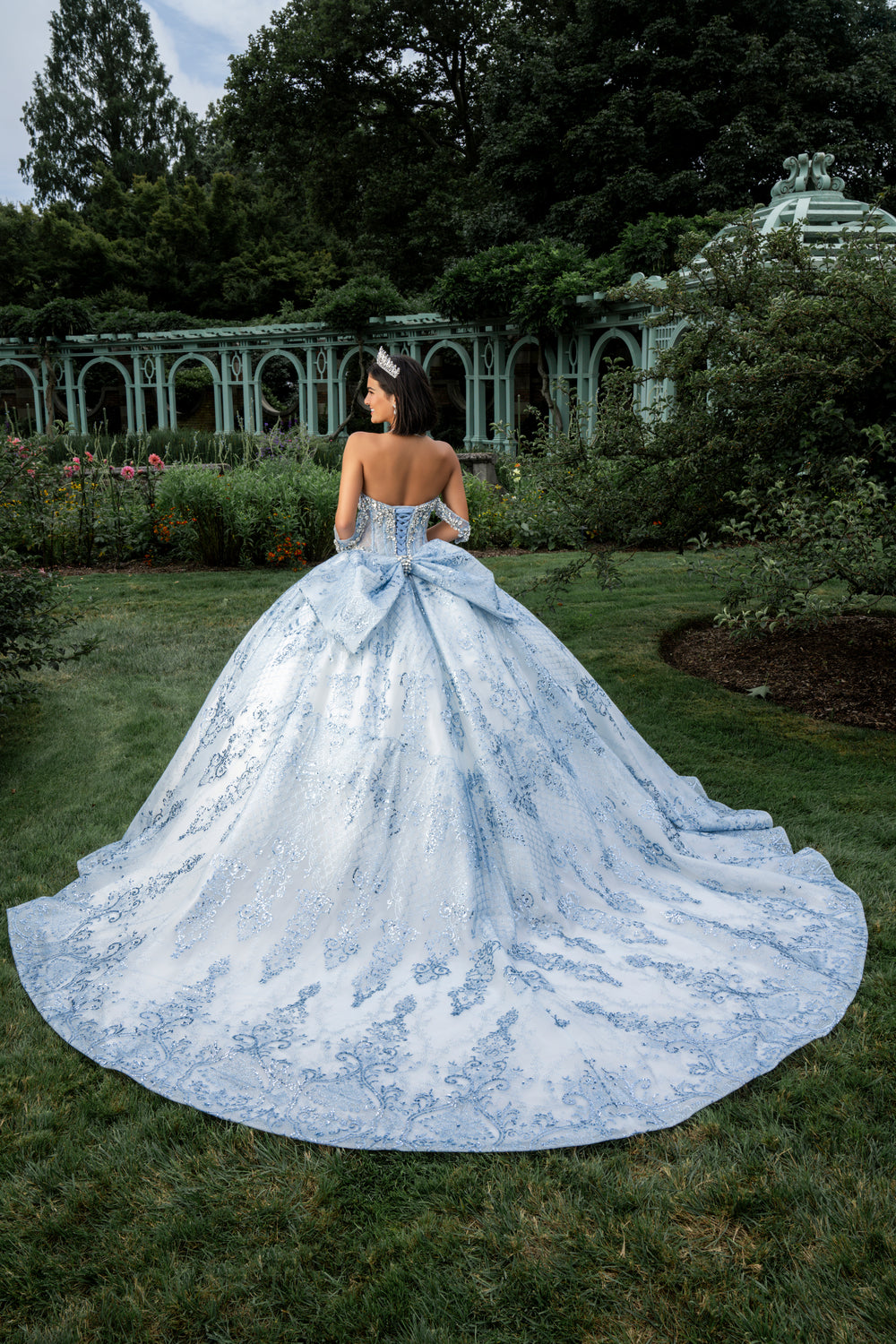 Quinceaera Dress with Bow | Jeweled Quinceaera Dress Quinceaera Dress with Bow | Jeweled Quinceaera Dress