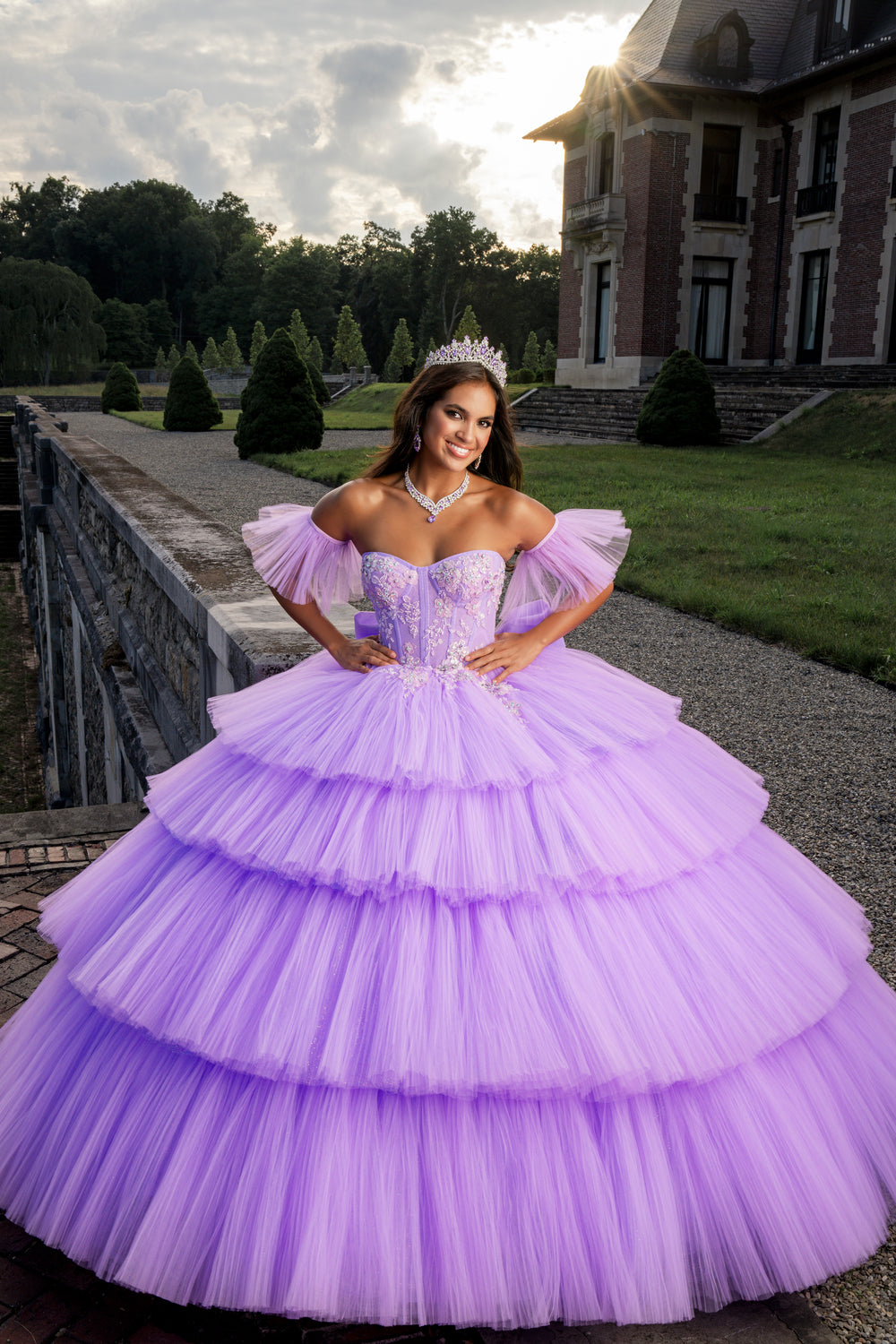 15 birthday dresses purple Off Shoulder Green Lace 3D Flowers Beaded Quinceanera Dress for Sweet